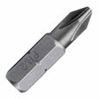#2 1-inch Phillips® driver insert bit with 1/4-inch hex shank, compatible with power tools, screwdriver sets, and tamper-proof fasteners