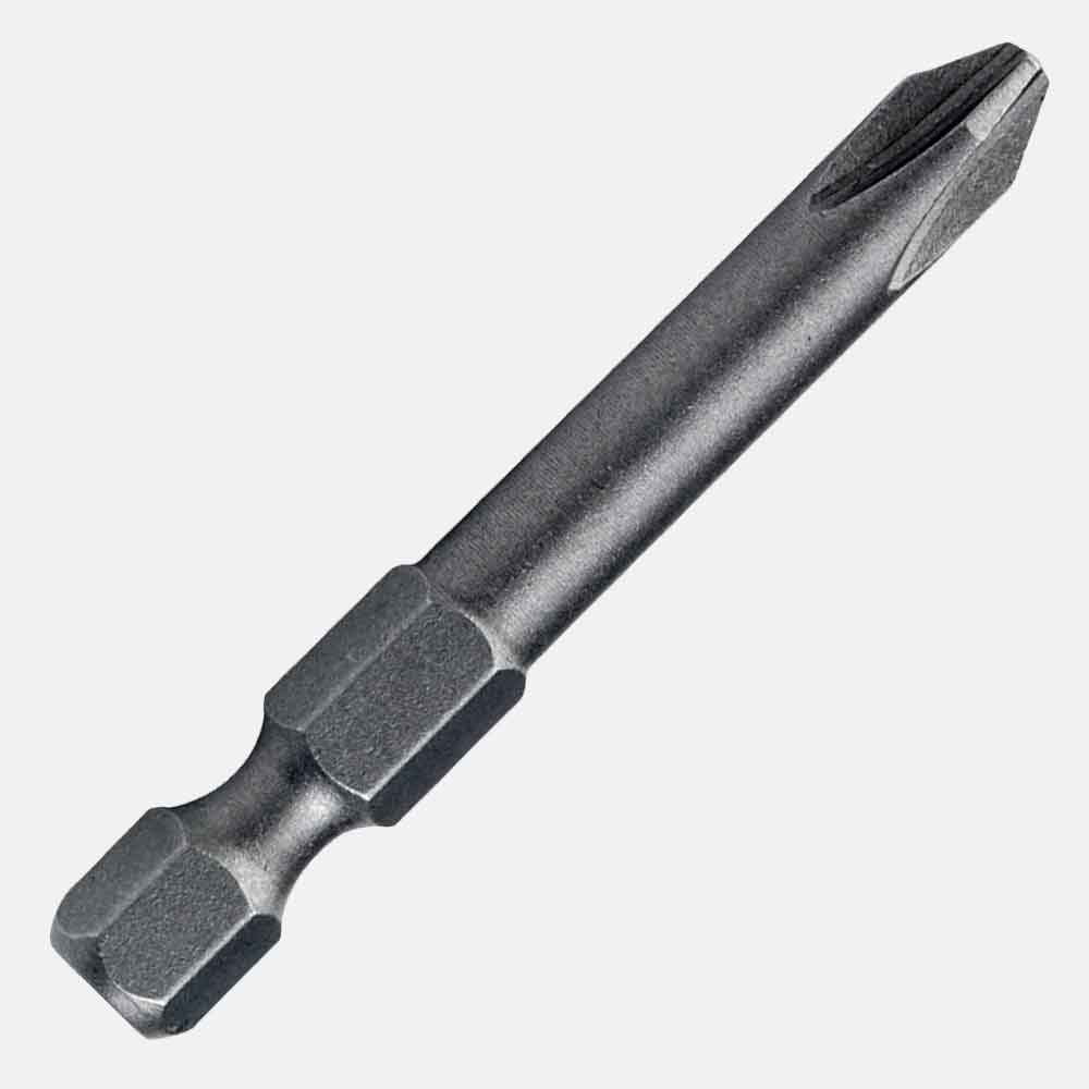 Phillips #2 power driver bit with 1/4-inch hex shank for impact drivers and drills