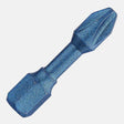 #2 1/4-inch hex Phillips® impact driver bit with blue shock tip, compatible with power tools, impact drivers, and heavy-duty screw driving