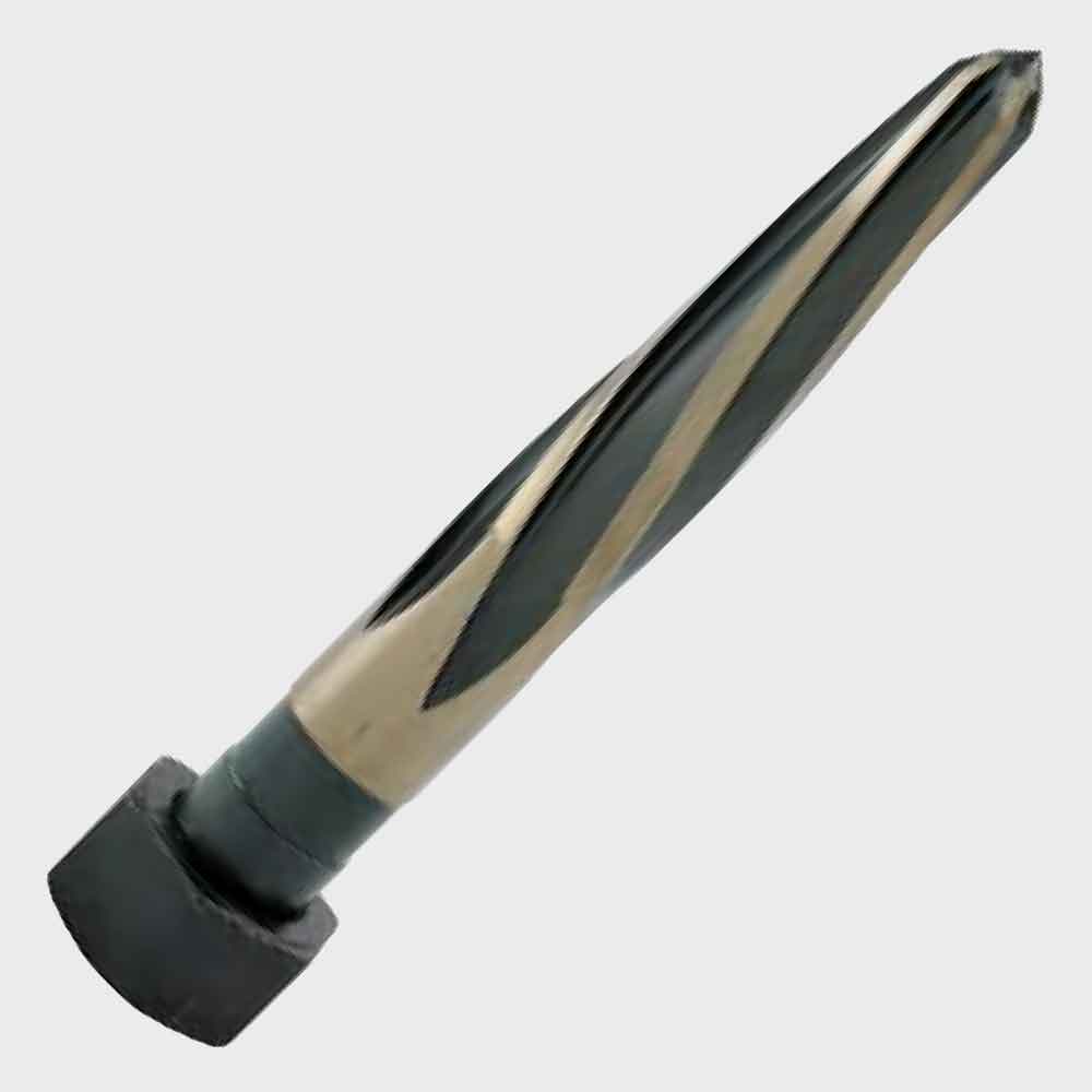 black and gold M2 HSS tapered reamer with left-hand spiral and hex nut shank for impact wrenches