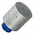 5/8”-11 threaded diamond milling cutter, vacuum-brazed #45/50 grit, 2-7/8” OAL, ideal for milling interior circle or half-circle tile, stone, or concrete cuts for pipe installation