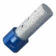 5/8”-11 threaded diamond milling cutter, vacuum-brazed #45/50 grit, 2-7/8” OAL, ideal for milling interior circle or half-circle tile, stone, or concrete cuts for pipe installation