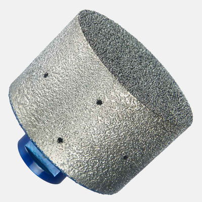 5/8”-11 threaded diamond milling cutter, vacuum-brazed #45/50 grit, 2-7/8” OAL, ideal for milling interior circle or half-circle tile, stone, or concrete cuts for pipe installation
