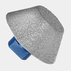 1-7/8” - 3”, 5/8”-11 threaded vacuum-brazed diamond countersink, #45/50 diamond grit, engineered for smoothing rough hole edges in porcelain, ceramic tile, granite, and marble during wet or dry cutting