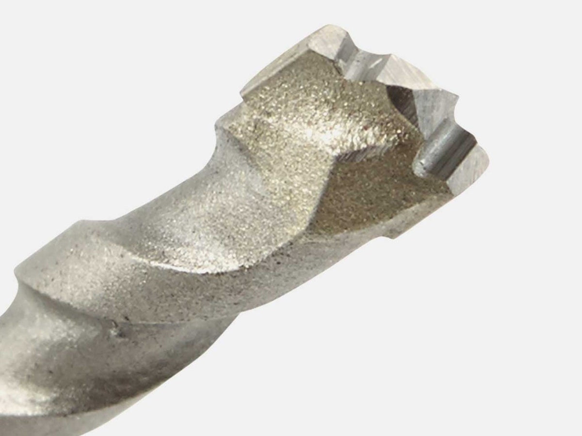 Close-up of the carbide V-Groove tip on an ITM tile drill bit