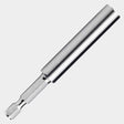 Stainless steel magnetic bit tip holder with hex shank, 1/2-inch drill depth, retaining ring, and 4-inch overall length