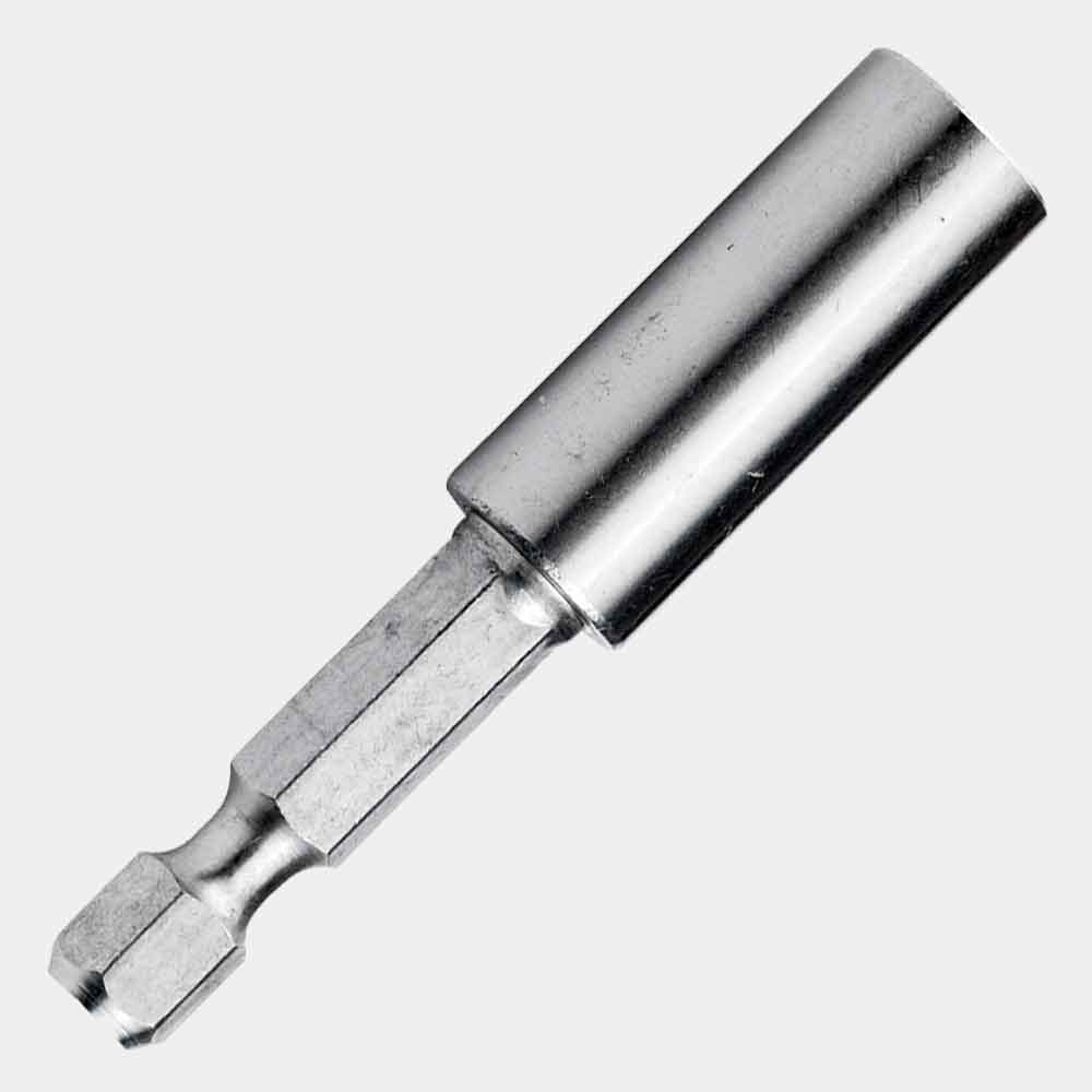 Durable stainless steel magnetic bit tip holder with 1/2-inch drill depth for impact driver applications