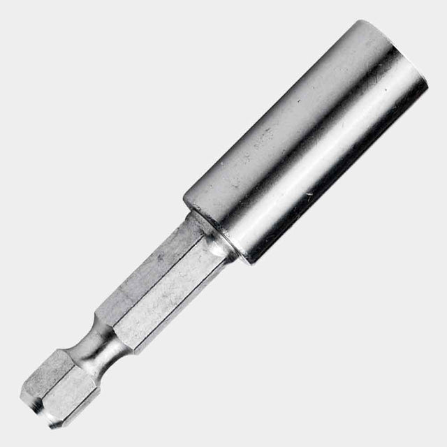 Durable stainless steel magnetic bit tip holder with 1/2-inch drill depth for impact driver applications