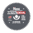 7-1/4 inch 56-tooth metal-cutting circular saw blade for aluminum, 20mm arbor, part 102667 (MK Morse Metal Devil artwork)