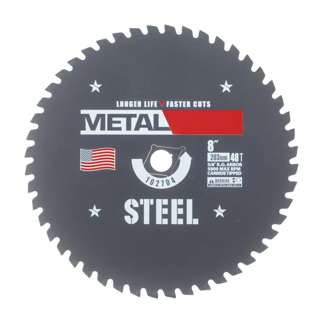 ITM METAL 8 inch 48-tooth metal-cutting circular saw blade for steel, part 102704