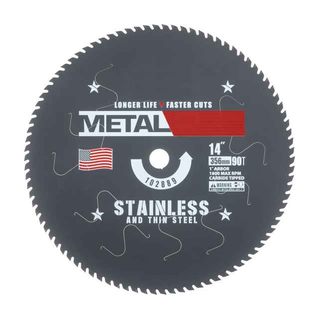 ITM METAL 14 inch 90-tooth metal-cutting circular saw blade for stainless steel, part 102889
