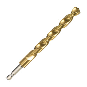 ITM 1/2" titanium (TiN) jobber drill bit with 1/4" hex impact shank