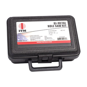 ITM Electrician's Hole Saw Kit, 8 piece, closed carrying case with part number label