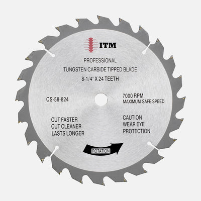 ITM 8-1/4" 24-tooth carbide tipped circular saw blade, part CS-58-824