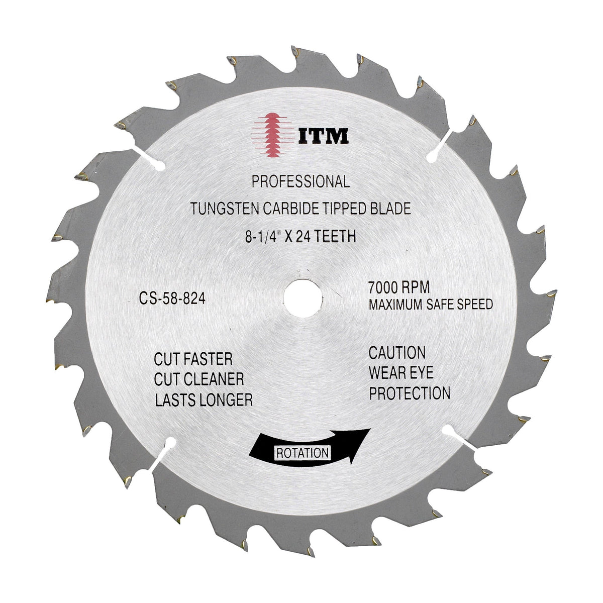 ITM 8-1/4" 24-tooth carbide tipped circular saw blade, part CS-58-824