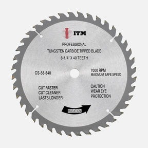 ITM 8-1/4" 40-tooth carbide tipped circular saw blade, part CS-58-840