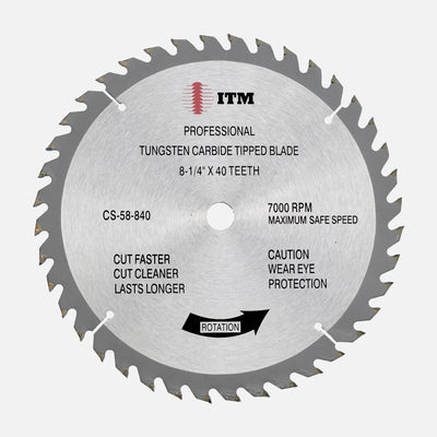 ITM 8-1/4" 40-tooth carbide tipped circular saw blade, part CS-58-840