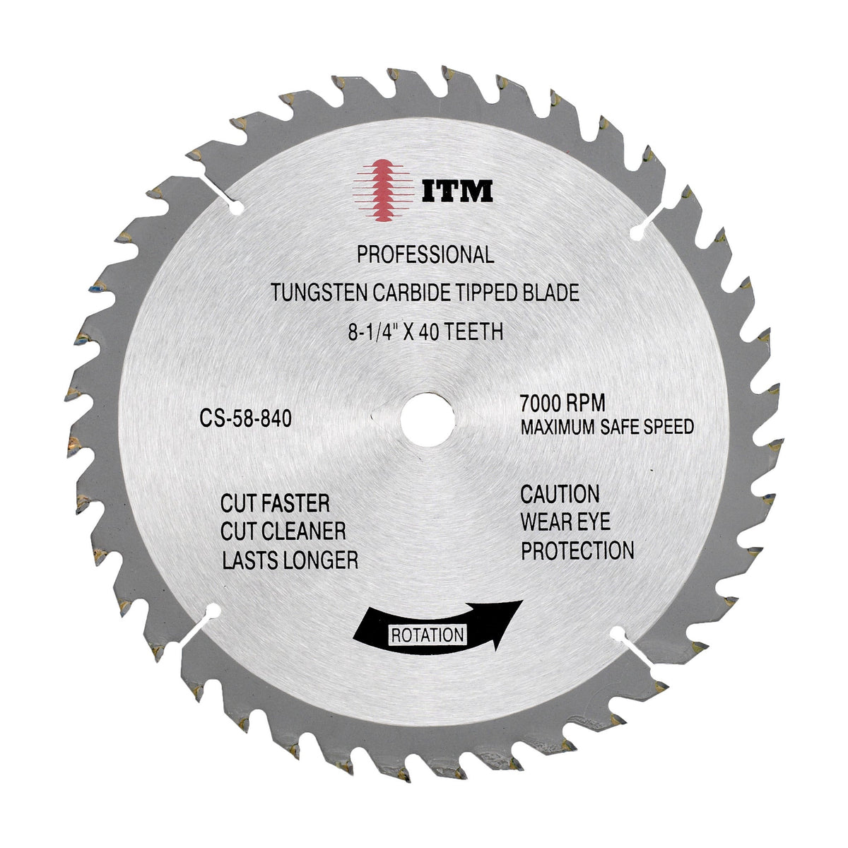 ITM 8-1/4" 40-tooth carbide tipped circular saw blade, part CS-58-840