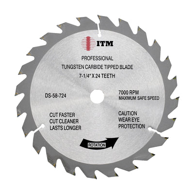 ITM 7-1/4" 24-tooth carbide tipped circular saw blade, part DS-58-724