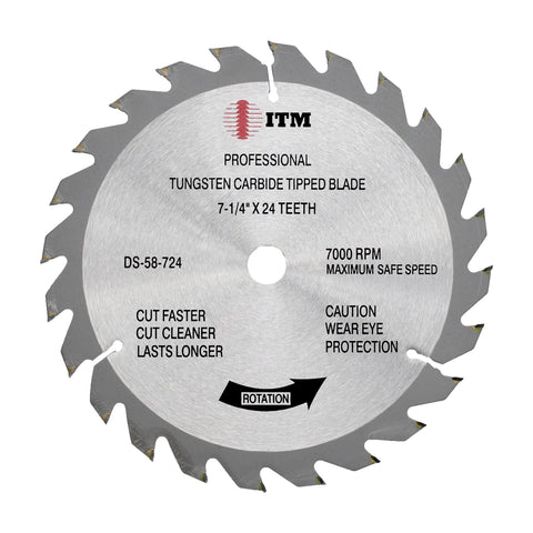 7-1/4" x 24T Carbide Tipped Circular Saw Blade