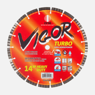 ITM Vigor Turbo 14 inch heavy duty segmented diamond cutting wheel, part KS-14