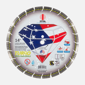 ITM 14 inch multi-material segmented diamond cutting wheel, made in USA, part MA-14