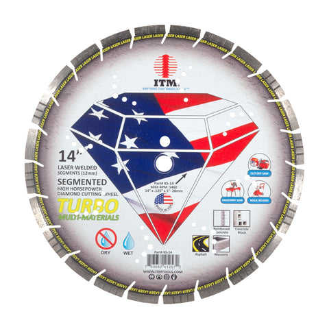 14" Segmented Diamond Cutting Wheel, Multi-Material