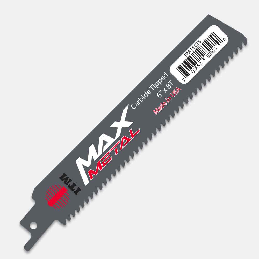 Carbide reciprocating saw blades 8 TPI MAX METAL for cutting steel and tough metals