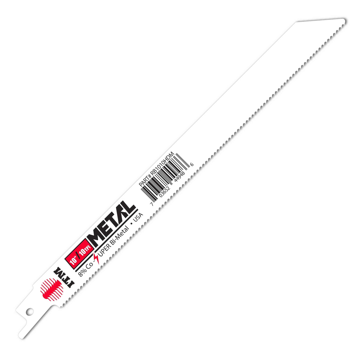 Durable metal-cutting recip saw blades 4–12 inch OAL, bi-metal with 8% cobalt teeth, USA made
