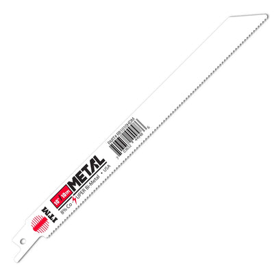 Durable metal-cutting recip saw blades 4–12 inch OAL, bi-metal with 8% cobalt teeth, USA made