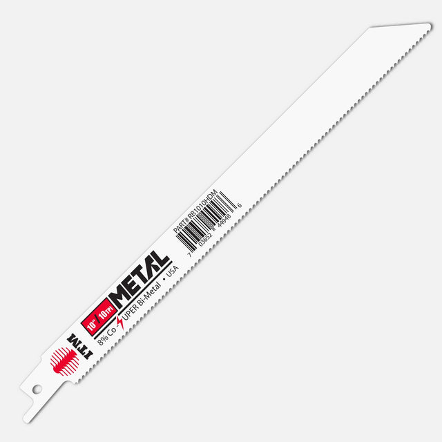 Durable metal-cutting recip saw blades 4–12 inch OAL, bi-metal with 8% cobalt teeth, USA made