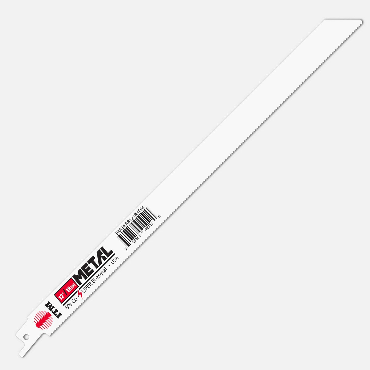 Durable metal-cutting recip saw blades 4–12 inch OAL, bi-metal with 8% cobalt teeth, USA made