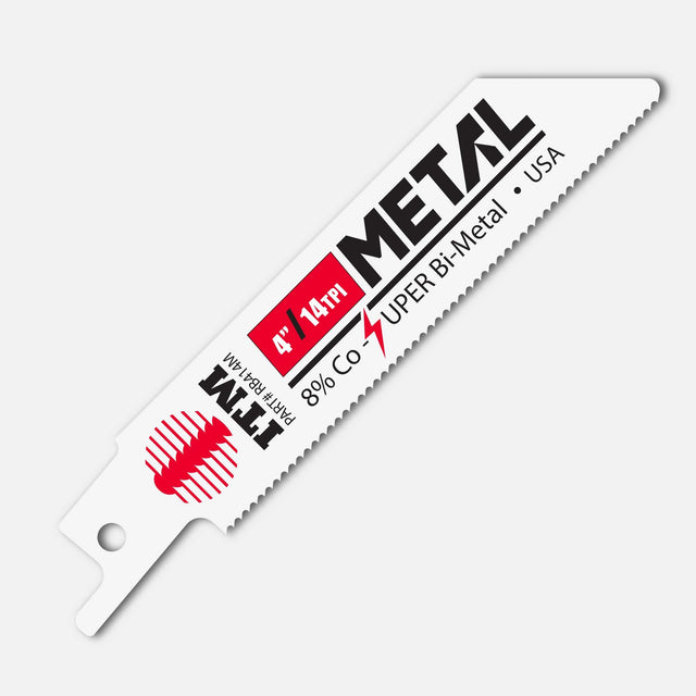 Durable metal-cutting recip saw blades 4–12 inch OAL, bi-metal with 8% cobalt teeth, USA made