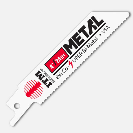 Durable metal-cutting recip saw blades 4–12 inch OAL, bi-metal with 8% cobalt teeth, USA made