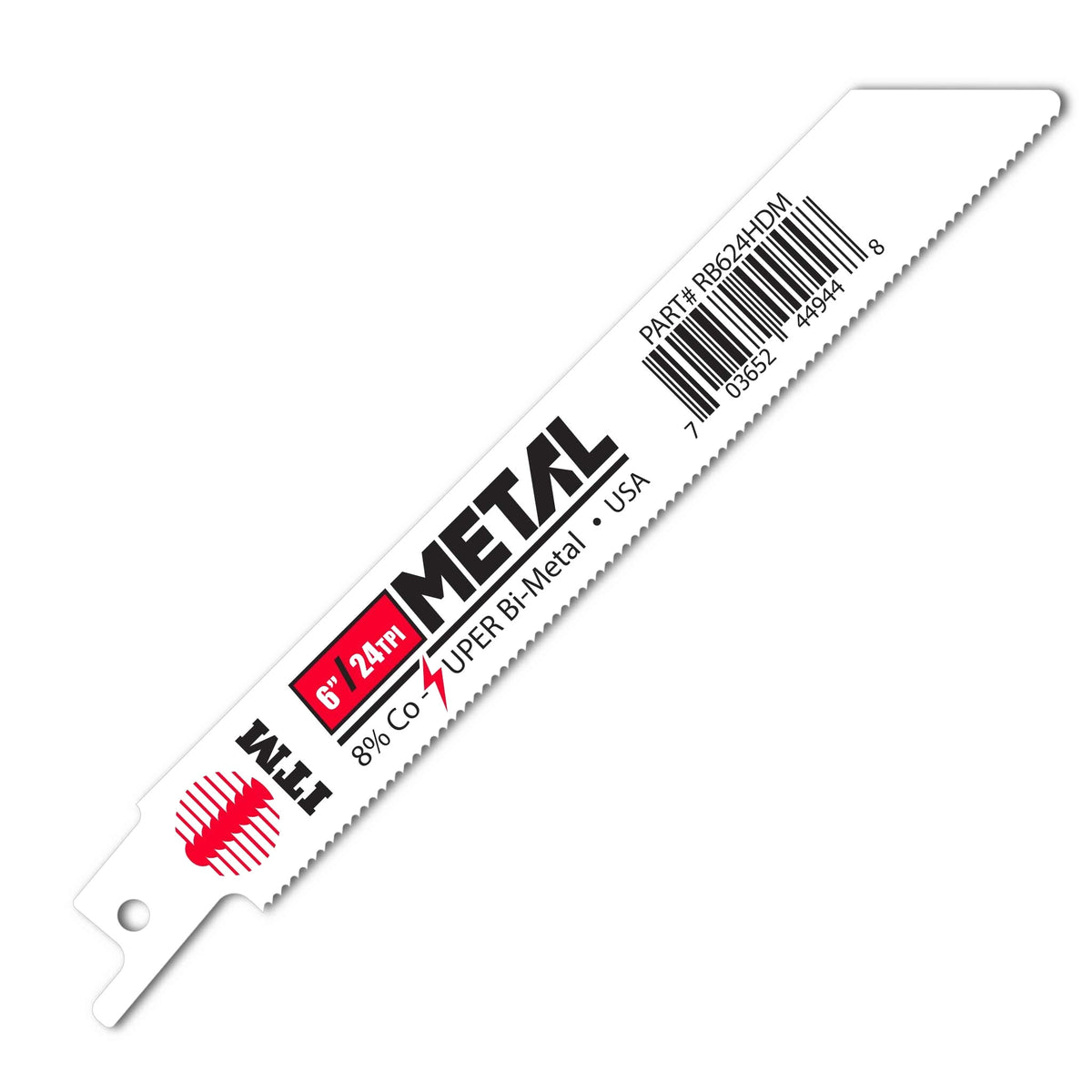 Durable metal-cutting recip saw blades 4–12 inch OAL, bi-metal with 8% cobalt teeth, USA made
