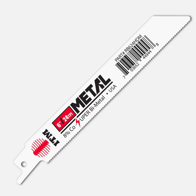 Durable metal-cutting recip saw blades 4–12 inch OAL, bi-metal with 8% cobalt teeth, USA made