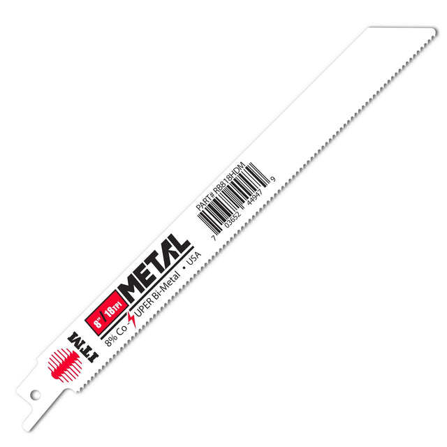 Durable metal-cutting recip saw blades 4–12 inch OAL, bi-metal with 8% cobalt teeth, USA made