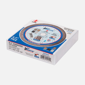 ITM V-Groove 4-1/2 inch diamond tile blades in a box of 10