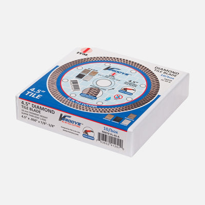 ITM V-Groove 4-1/2 inch diamond tile blades in a box of 10
