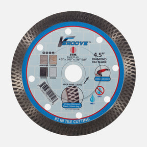 ITM V-Groove ultra-thin kerf diamond tile blade with turbo mesh rim
