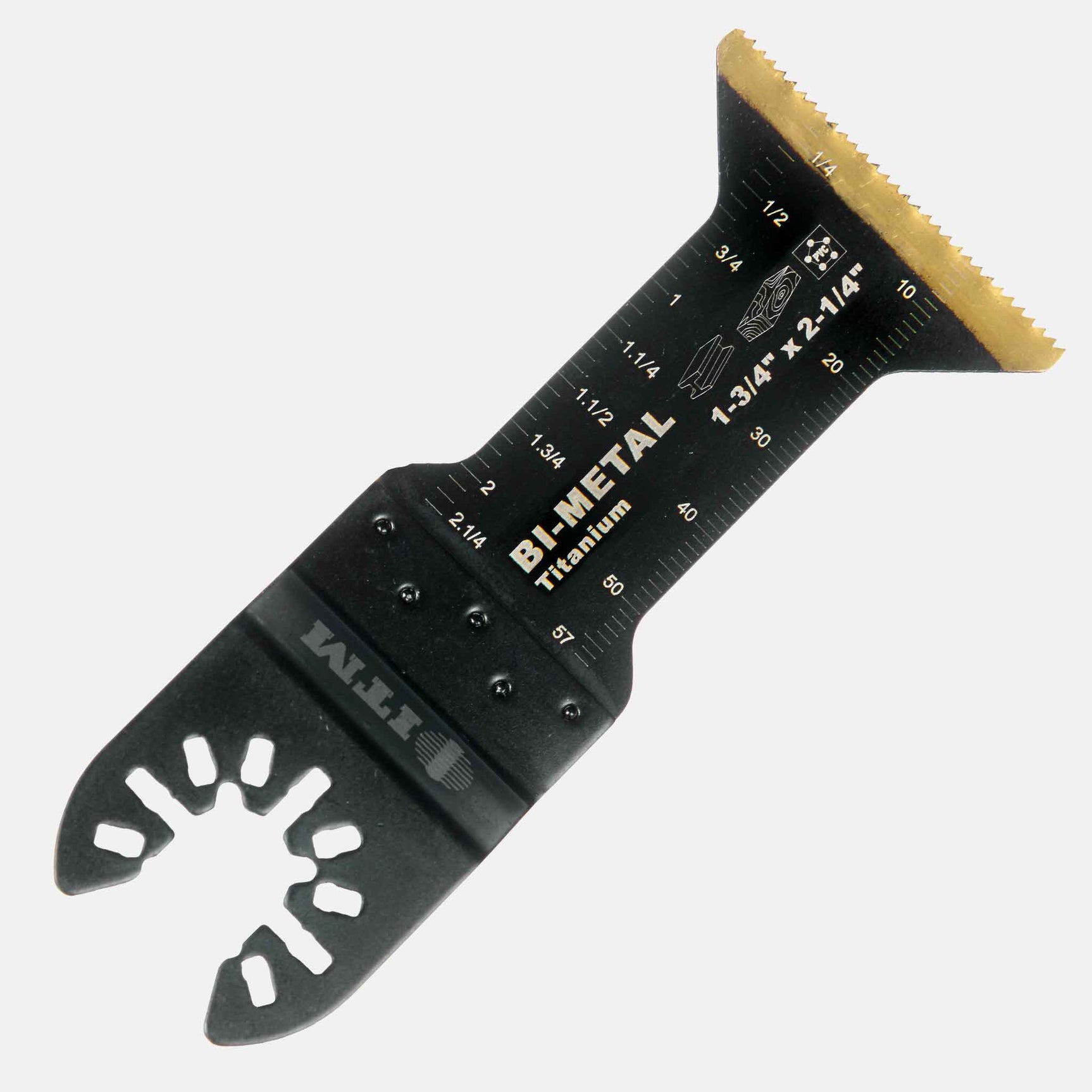 BIM-titanium oscillating blades for multi-tools, ideal for metal, wood, and nail cutting, high-durability construction for professional use
