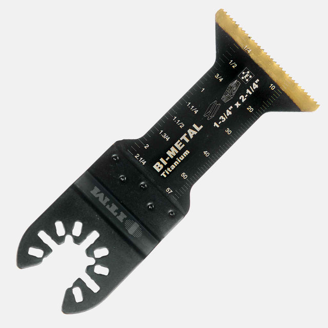 BIM-titanium oscillating blades for multi-tools, ideal for metal, wood, and nail cutting, high-durability construction for professional use