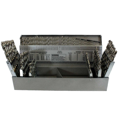 115-Piece 118º  Bright HSS, 1/16 - 1/2 by 64ths, #1- #60, A-Z