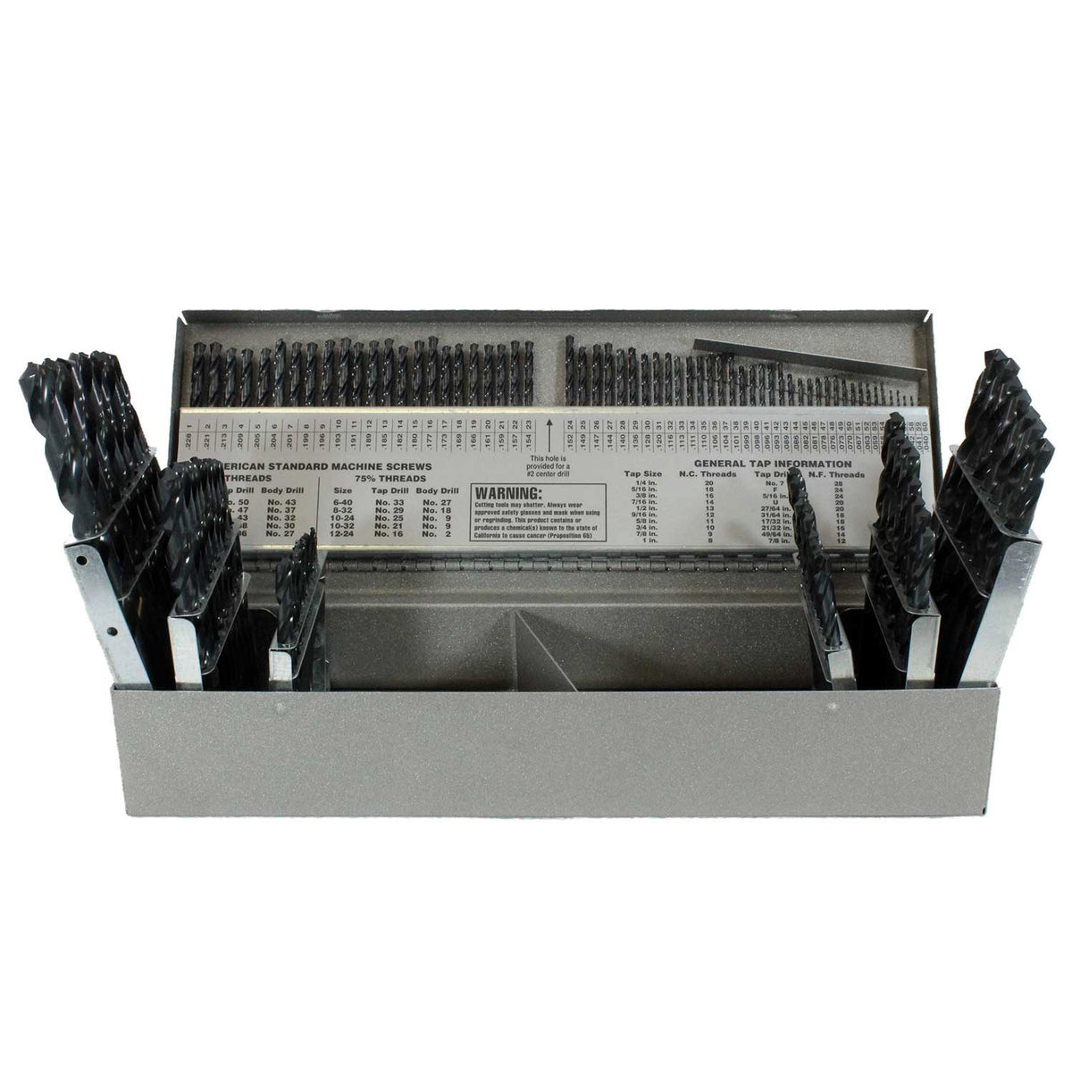 115-Piece 118º  Blk Oxide, 1/16 - 1/2 by 64ths, #1- #60, A-Z