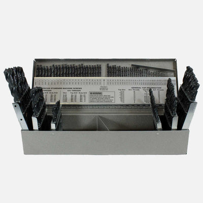 115-Piece 118º  Blk Oxide, 1/16 - 1/2 by 64ths, #1- #60, A-Z