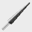 6-step drill bit, HEX non-slip shank, 2-fast spiral flutes, for steel, aluminum, copper, plastics