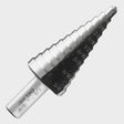 9-step drill bit, HEX non-slip shank, 2-fast spiral flutes, for steel, aluminum, copper, plastics