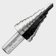 3-step drill bit, HEX non-slip shank, 2-fast spiral flutes, for steel, aluminum, copper, plastics