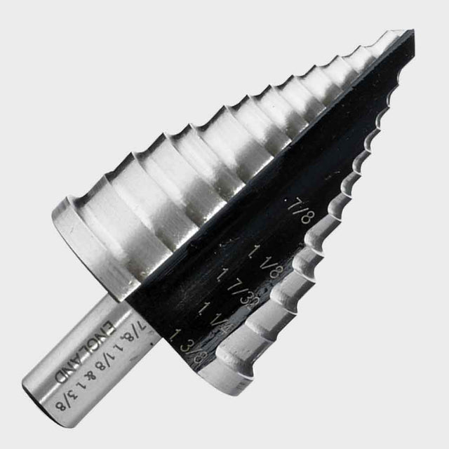1-step drill bit, HEX non-slip shank, 2-fast spiral flutes, for steel, aluminum, copper, plastics