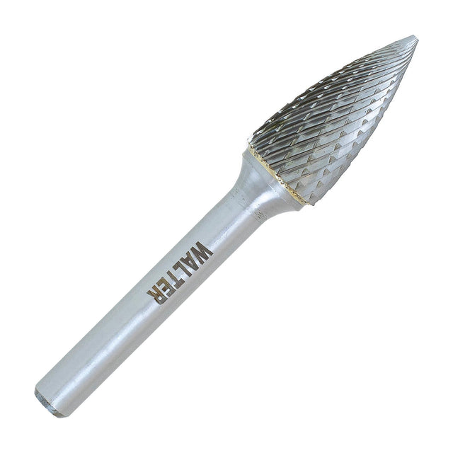 Walter 1/2 inch pointed tree carbide burr, double cut, part 01V013